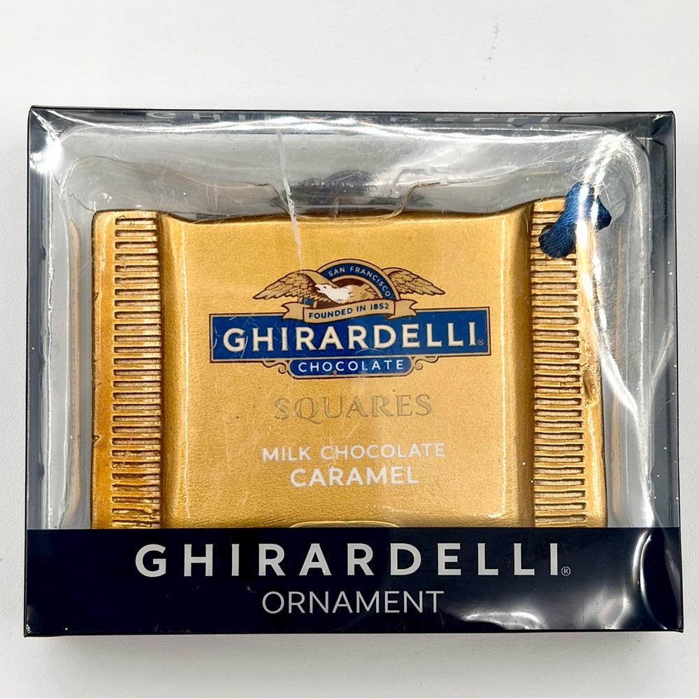 Ghirardelli Ornament - Caramel Milk Chocolate Square Holiday